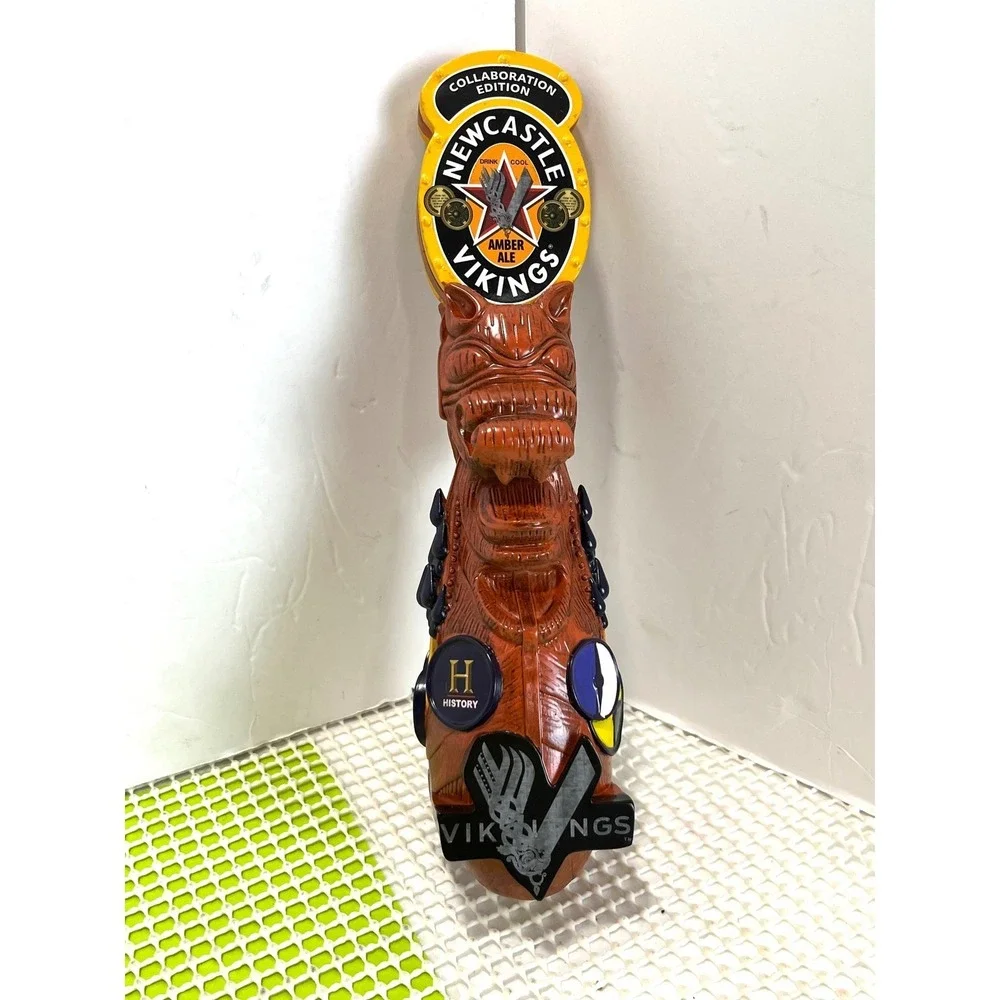 Newcastle Amber Ale Vikings Beer Tap Handle History Channel‎ Collaboration Tiki
